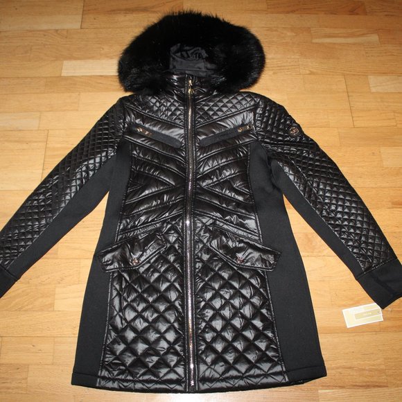 MICHAEL Michael Kors Jackets & Coats Nwt Michael Kors Mixed Media Quilted Faux Fur Trim